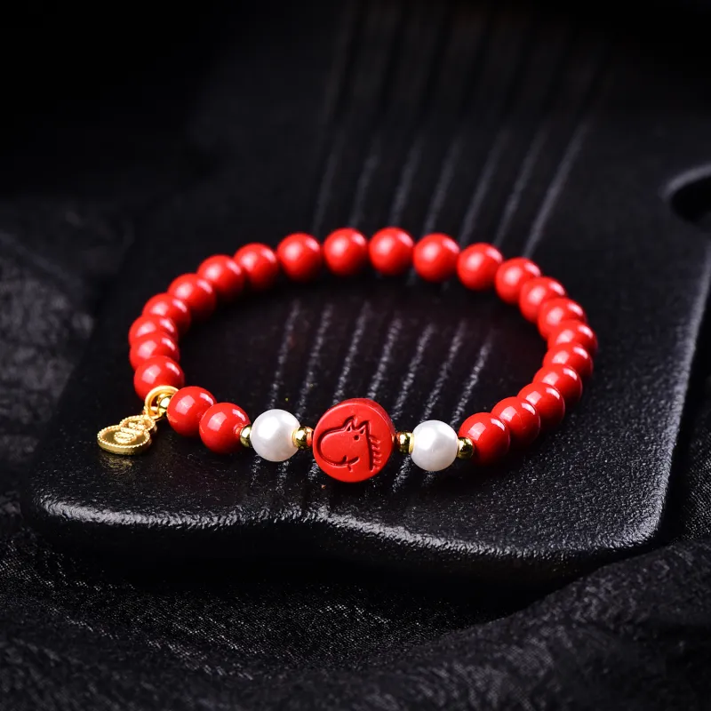 The Call Of The Heart Reconstructed Cinnabar Bracelets Unisex-19