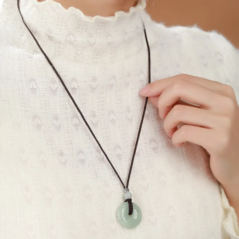 The Call Of The Heart Bean Type Jadeite Necklaces Unisex-2