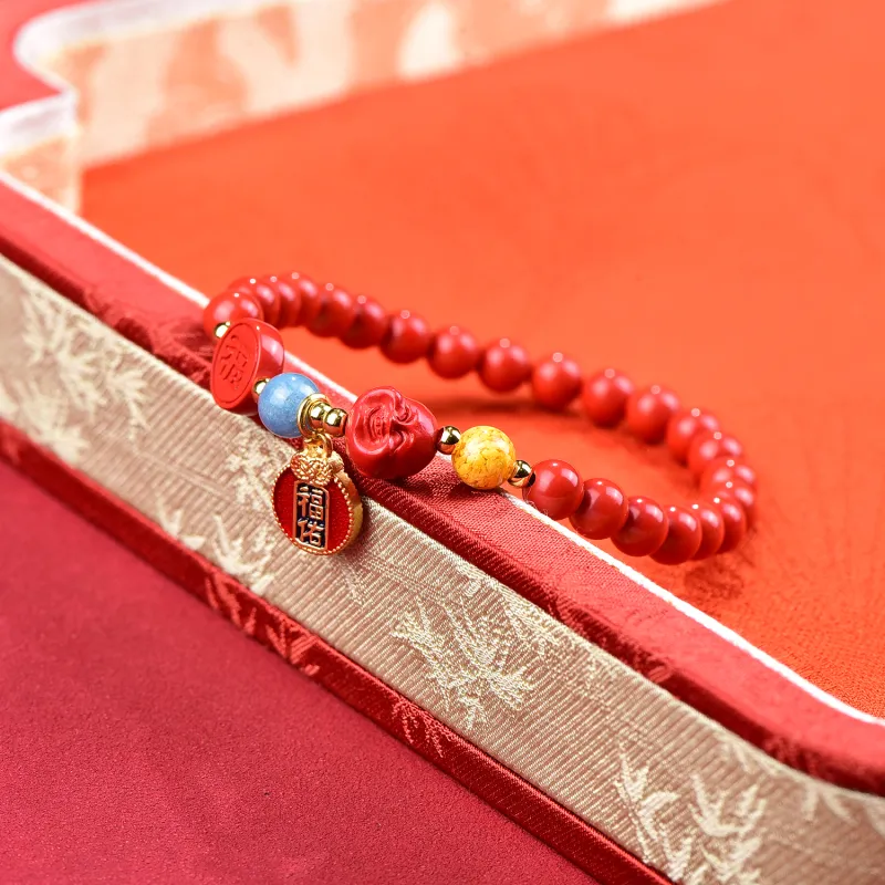The Call Of The Heart Reconstructed Cinnabar Bracelets Unisex-4