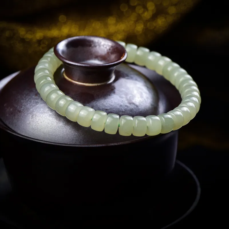 The Call Of The Heart Hetian Jade Bracelets Green Jade Unisex-6