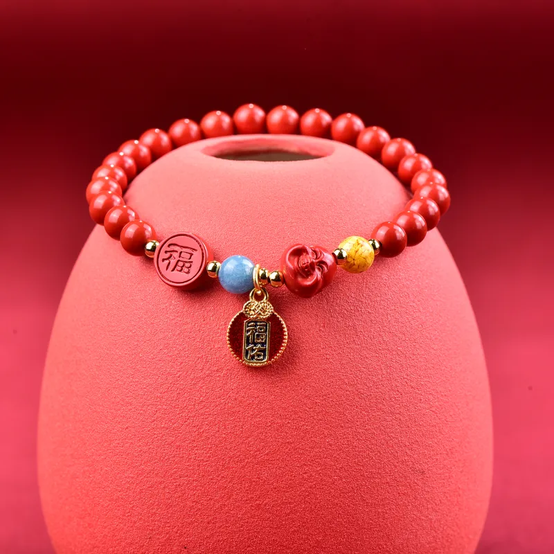The Call Of The Heart Reconstructed Cinnabar Bracelets Unisex-5