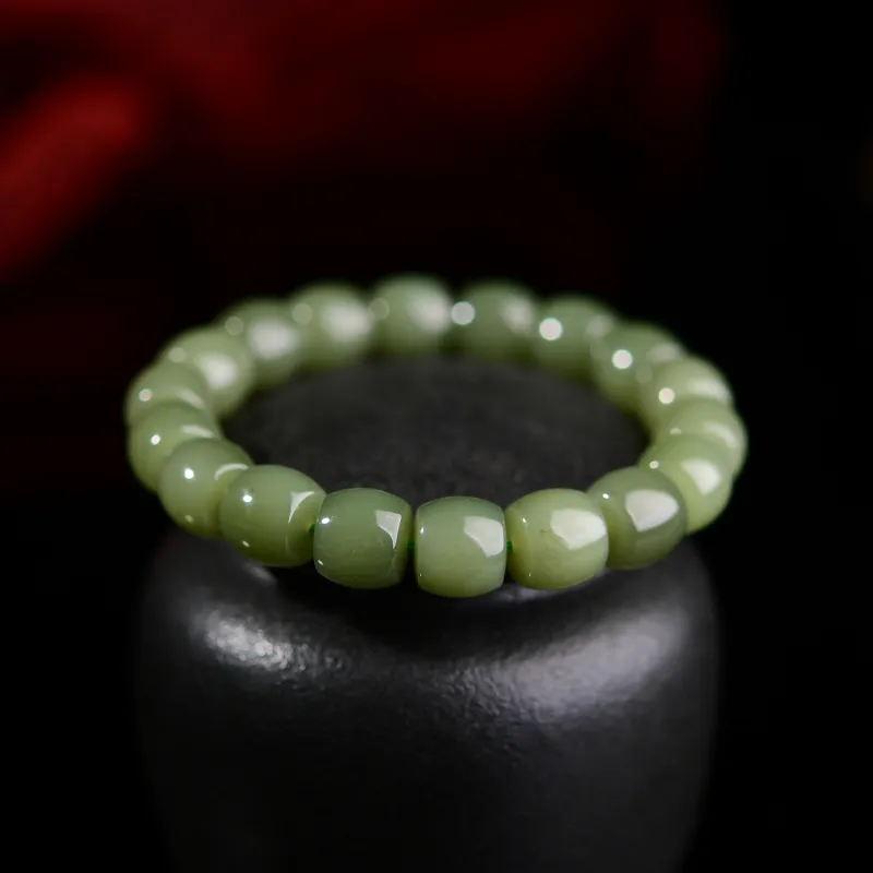 The Call Of The Heart Hetian Jade Bracelets Green Jade Unisex-5
