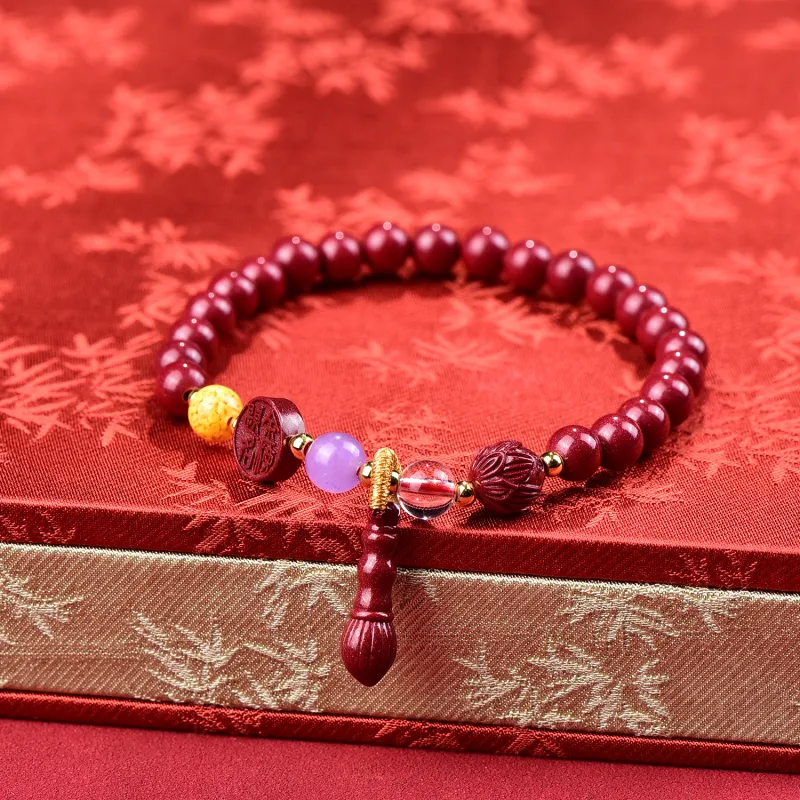 The Call Of The Heart Reconstructed Cinnabar Bracelets Unisex-4
