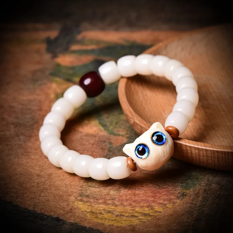 The Call Of The Heart White Jade Bodhi Bracelets Unisex-4
