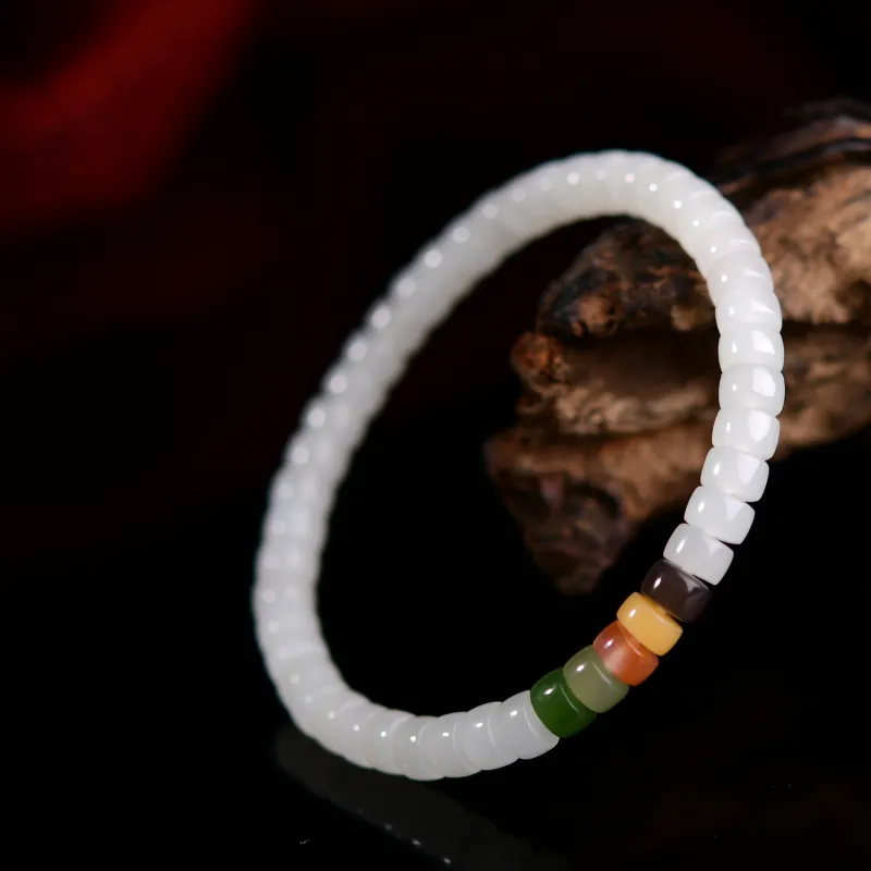 The Call Of The Heart Hetian Jade Bracelets White Jade Unisex-4