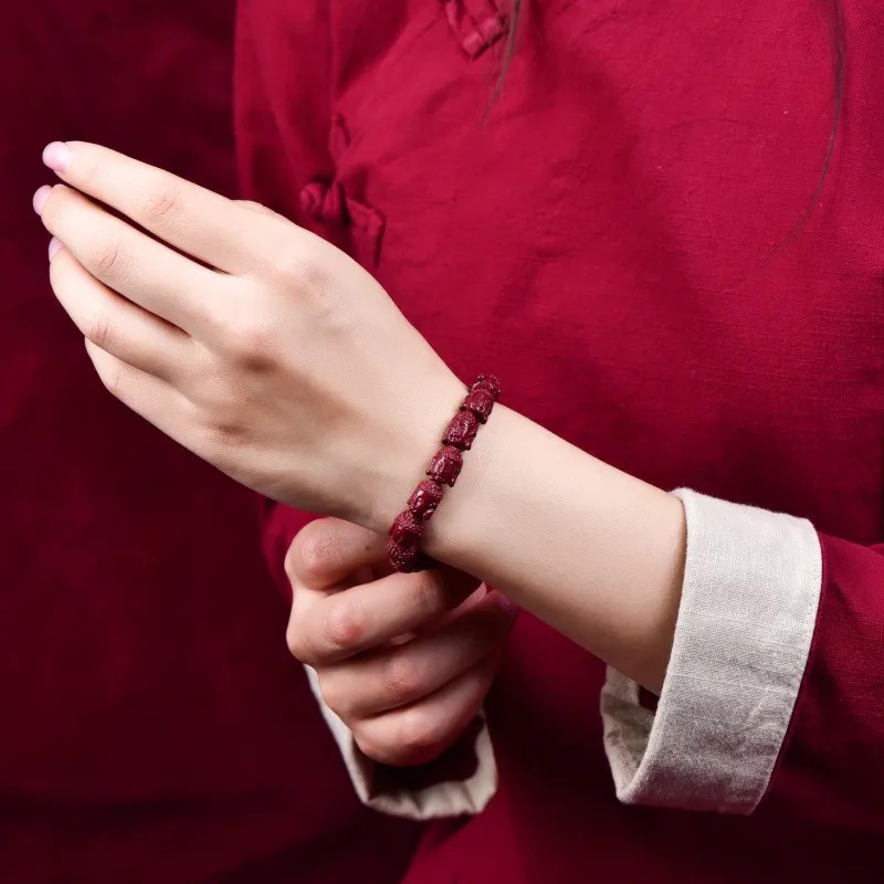 The Call Of The Heart Reconstructed Cinnabar Bracelets Unisex-1