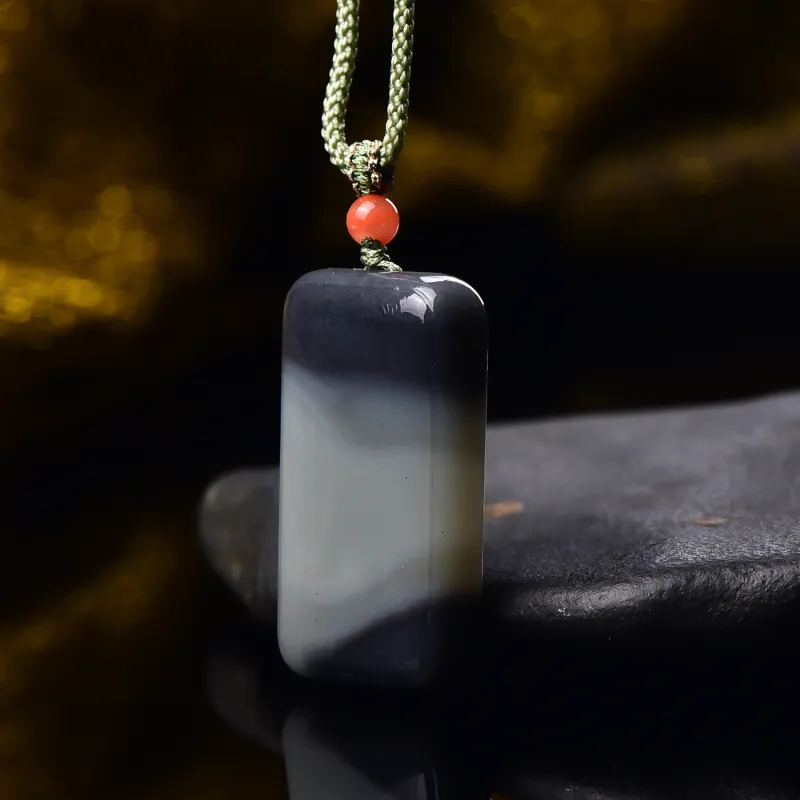 The Call Of The Heart Hetian Jade Pendants Blue And White Unisex-5