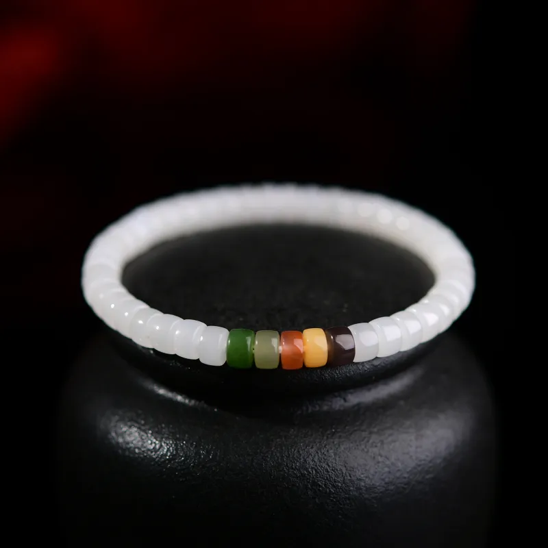 The Call Of The Heart Hetian Jade Bracelets White Jade Unisex-1