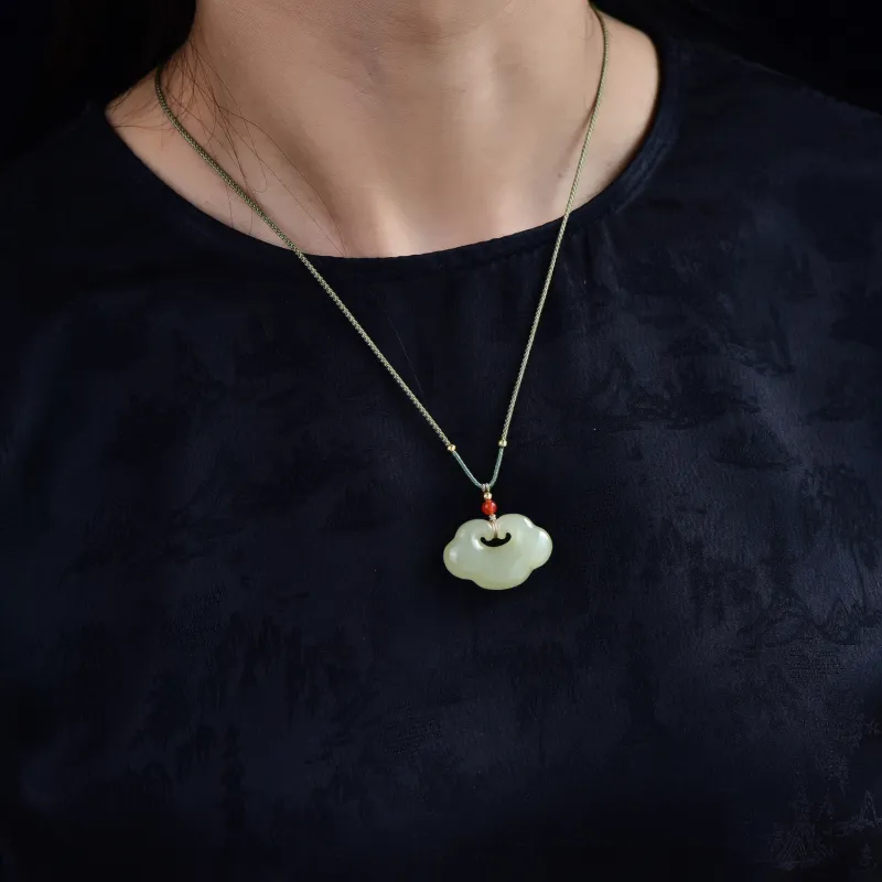 The Call Of The Heart Hetian Jade Pendants Pale Greenish-White Jade Unisex-1