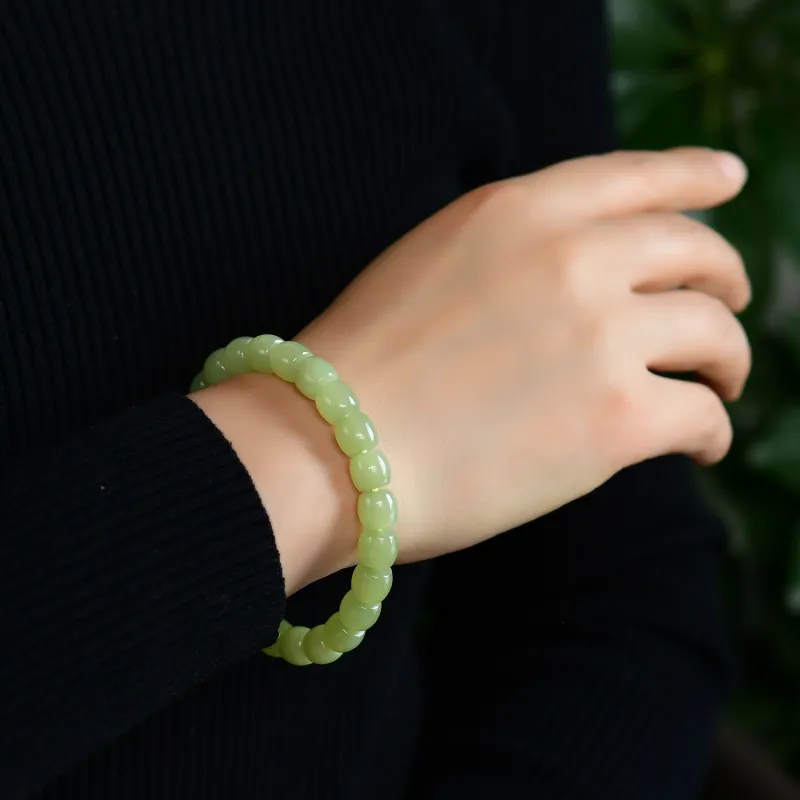 The Call Of The Heart Hetian Jade Bracelets Green Jade Unisex-2