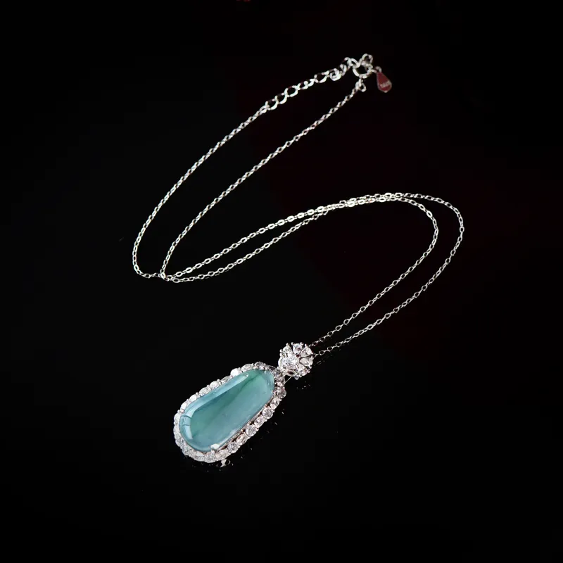The Call Of The Heart Ice Glutinous Jadeite Necklaces Women's-3