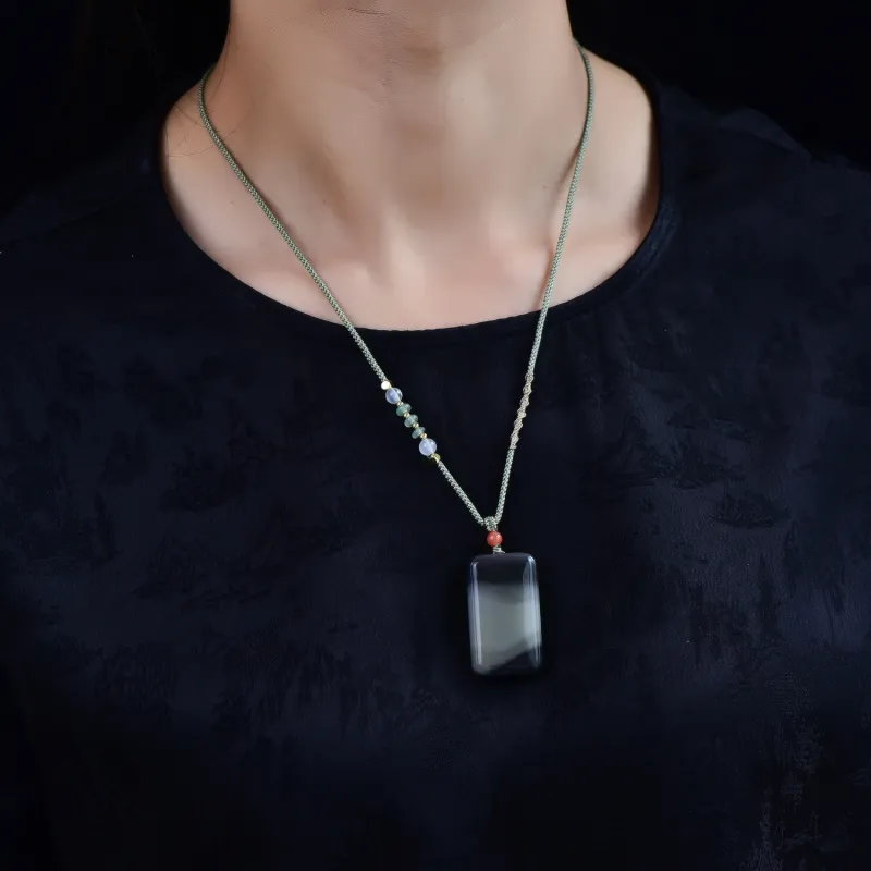 The Call Of The Heart Hetian Jade Pendants Blue And White Unisex-1