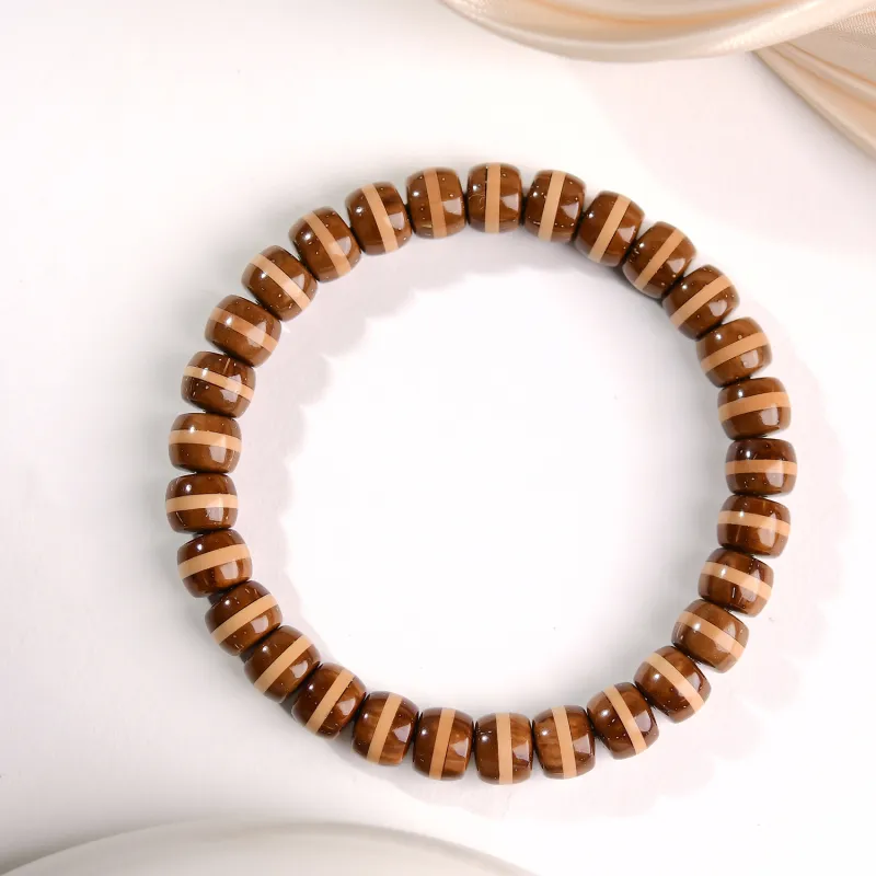 The Call Of The Heart Purple Gold Rat Bodhi Seed Bracelet Unisex-5