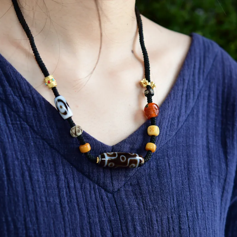 The Call Of The Heart Agate Jade Necklaces Unisex-9