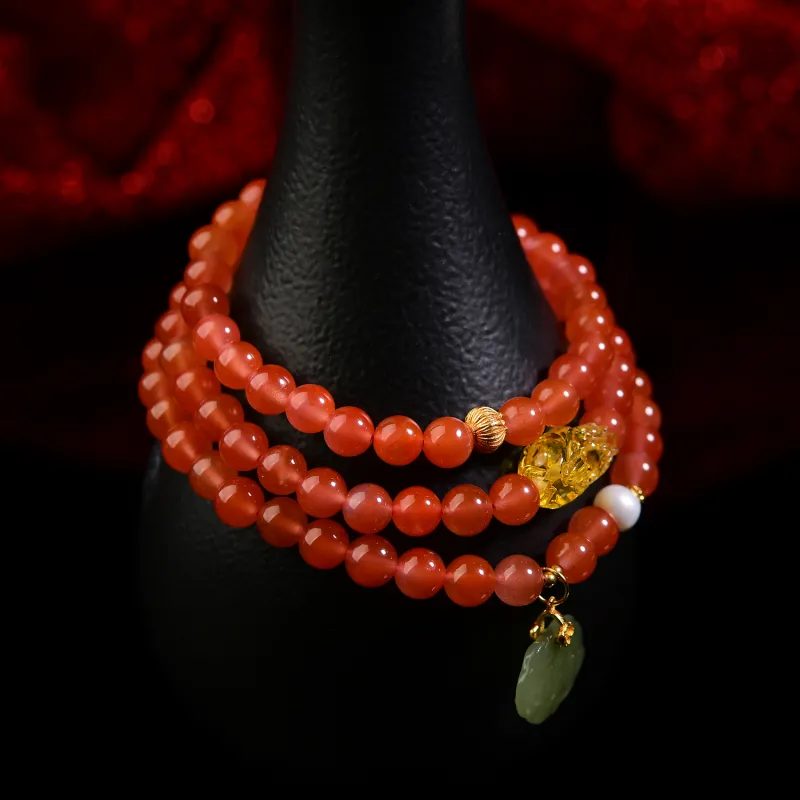 The Call Of The Heart Southern Red Agate Bracelets Unisex-3