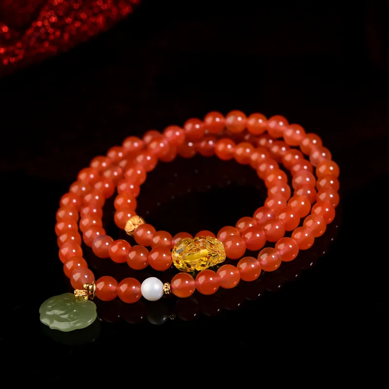 The Call Of The Heart Southern Red Agate Bracelets Unisex-5