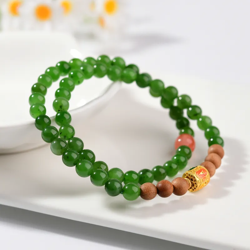 The Call Of The Heart Hetian Jade Bracelets Jasper Unisex-3