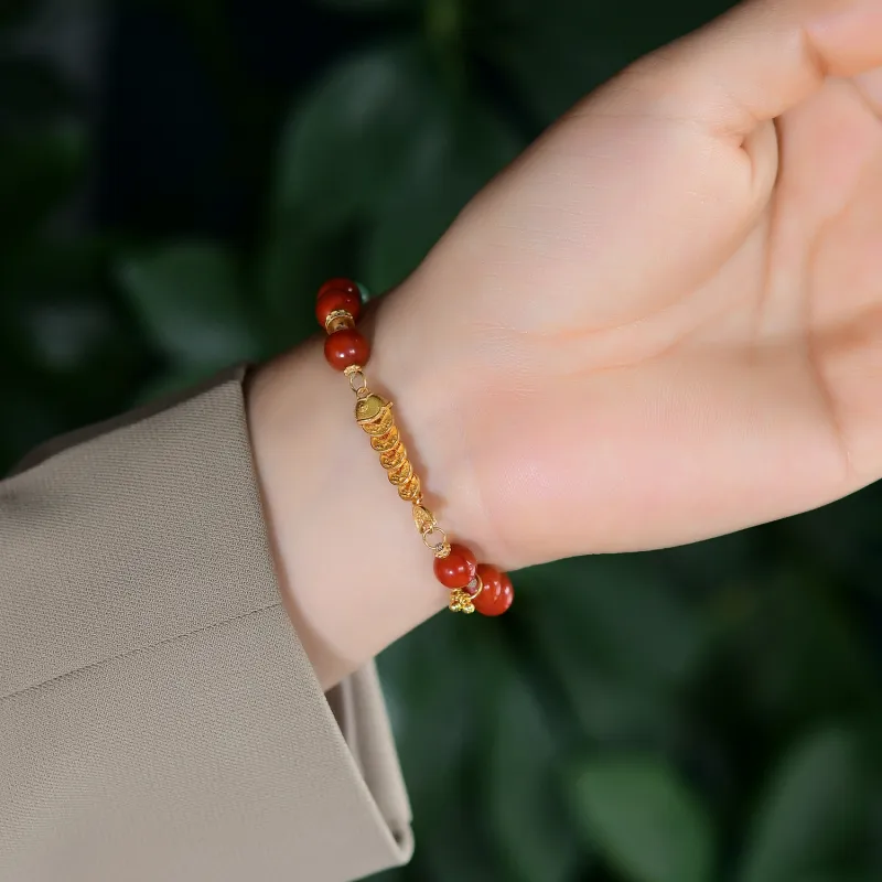The Call Of The Heart Southern Red Agate Bracelets Unisex-6