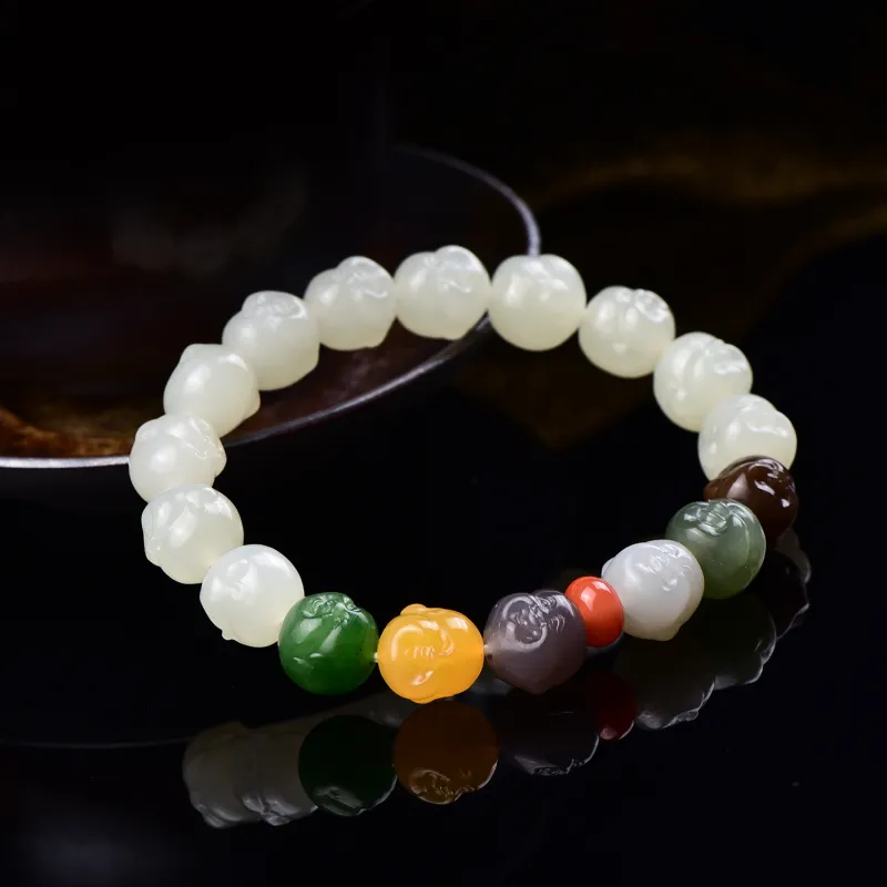 The Call Of The Heart Hetian Jade Bracelets White Jade Unisex-3