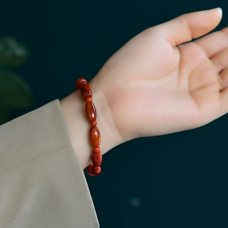 The Call Of The Heart Southern Red Agate Fine Jade Bracelets Unisex-5