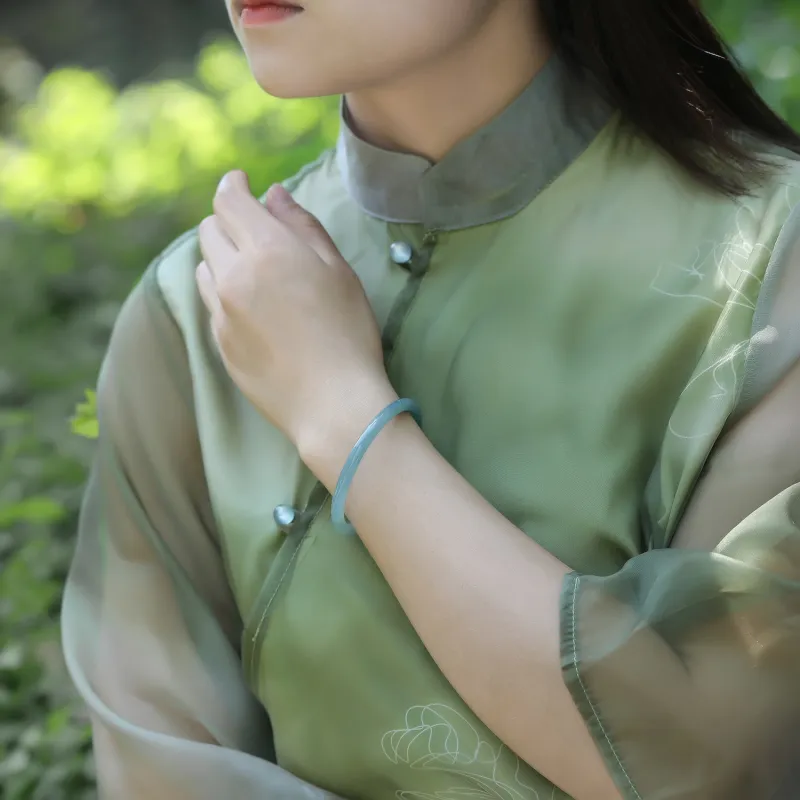 The Call Of The Heart Ice Glutinous Jadeite Bangles Unisex-1