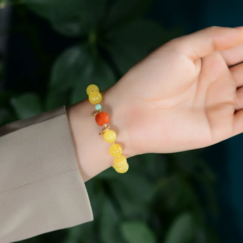 The Call Of The Heart Amber Beeswax Bracelets Unisex-2