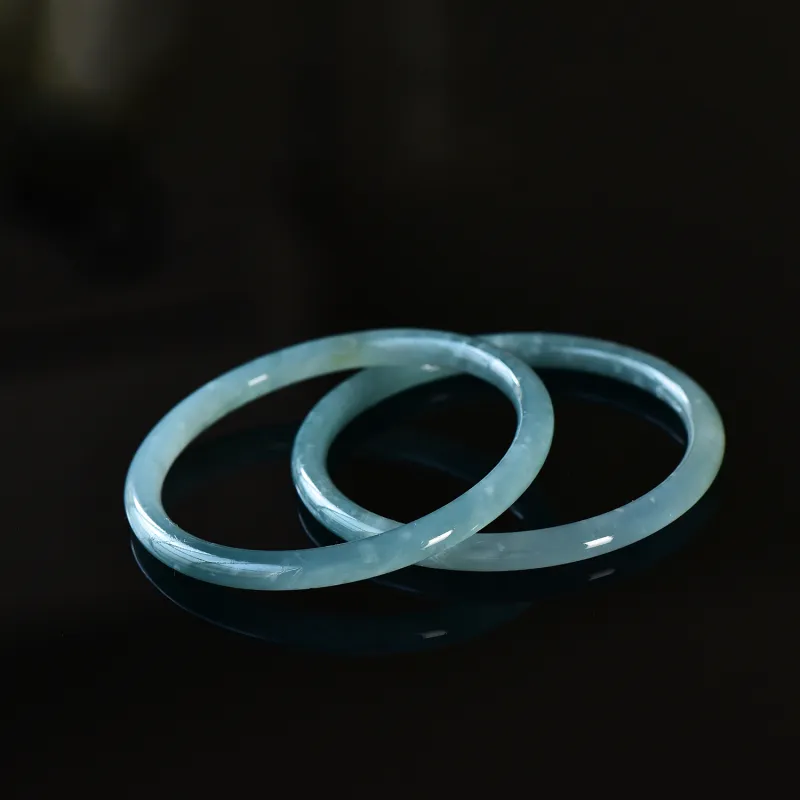The Call Of The Heart Ice Glutinous Jadeite Bangles Unisex-7