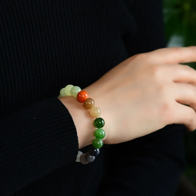 The Call Of The Heart Hetian Jade Bracelets White Jade/Pale Greenish White Jade Unisex-2