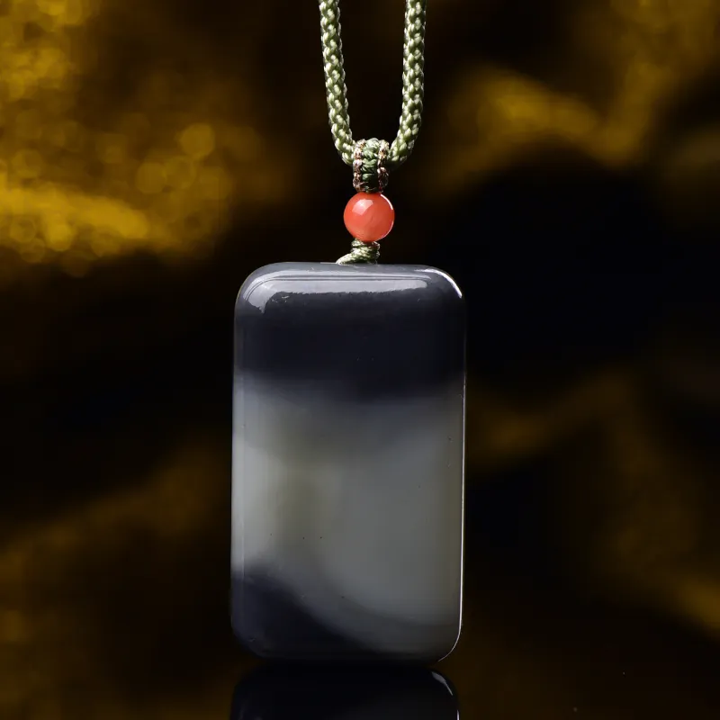 The Call Of The Heart Hetian Jade Pendants Blue And White Unisex-4
