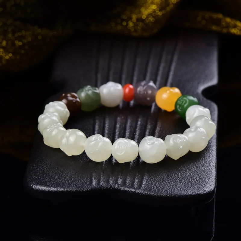 The Call Of The Heart Hetian Jade Bracelets White Jade Unisex-6