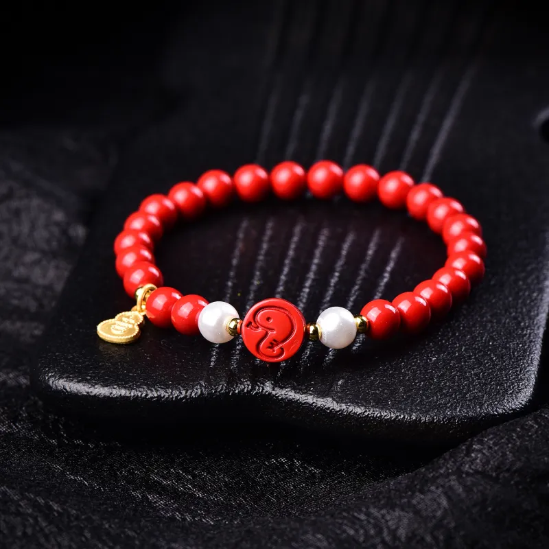 The Call Of The Heart Reconstructed Cinnabar Bracelets Unisex-16