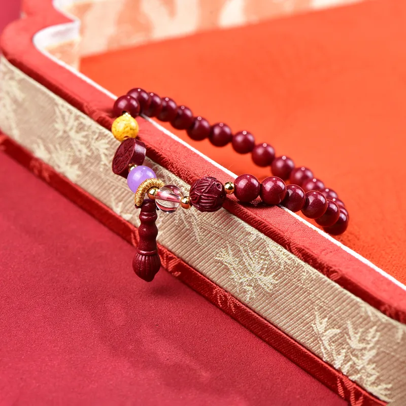 The Call Of The Heart Reconstructed Cinnabar Bracelets Unisex-5