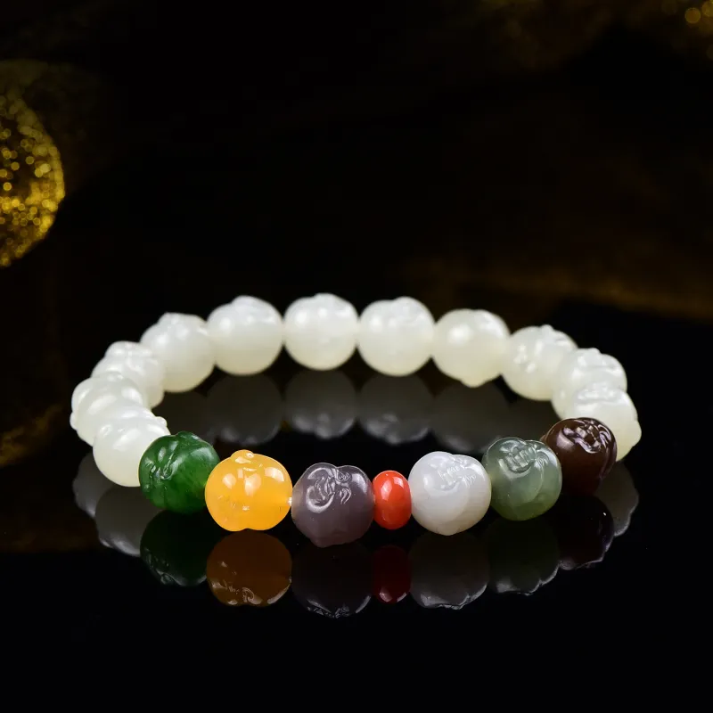 The Call Of The Heart Hetian Jade Bracelets White Jade Unisex-4