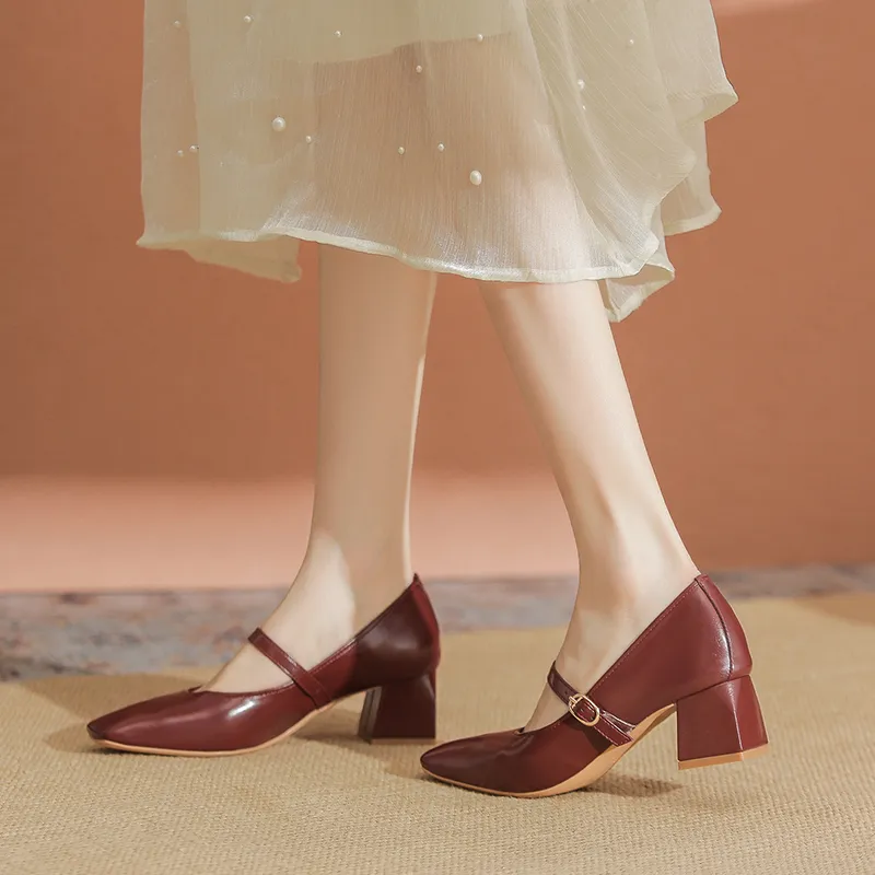 YAFEI XUANYU Chunky Heel High Heels 5cm Women's-24