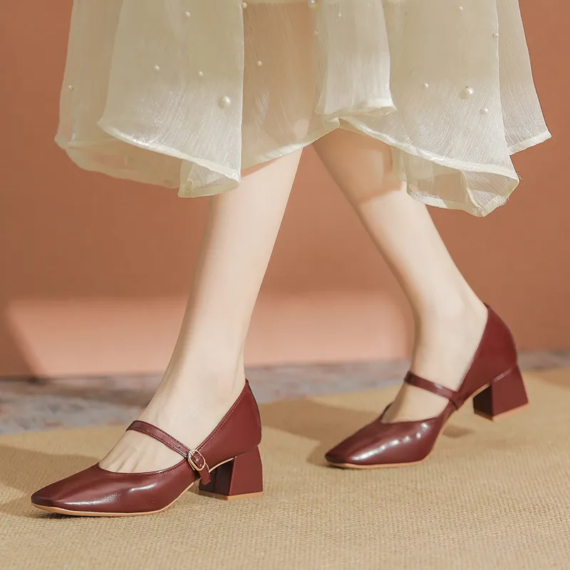 YAFEI XUANYU Chunky Heel High Heels 5cm Women's-22