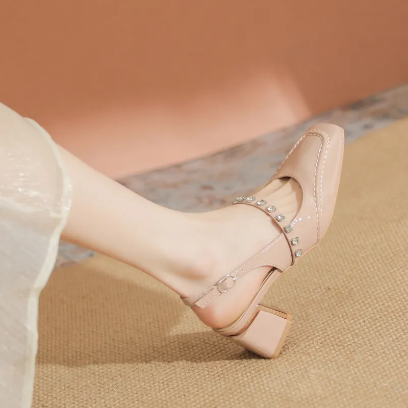 YAFEI XUANYU Chunky Heel High Heels 5cm Women's White-9