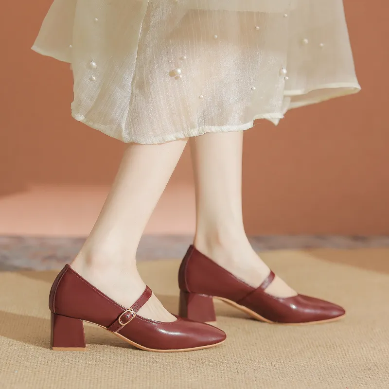 YAFEI XUANYU Chunky Heel High Heels 5cm Women's-21