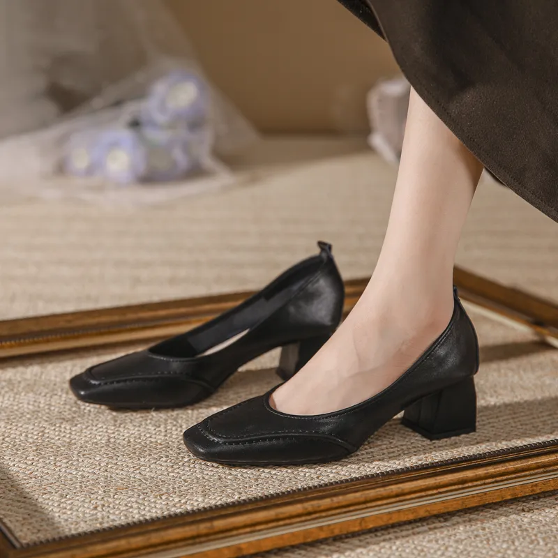 YAFEI XUANYU Chunky Heel High Heels 5cm Women's-5