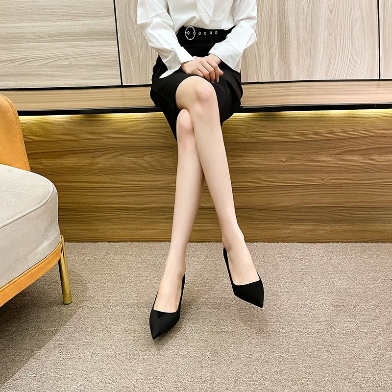 YAFEI XUANYU Slim Heel High Heels Women's Black-4