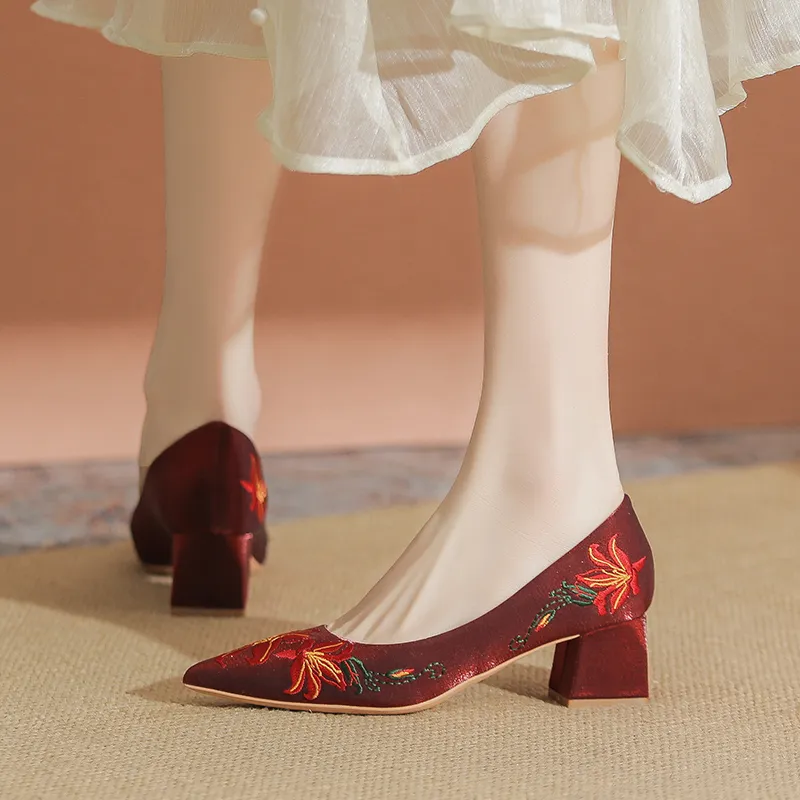 YAFEI XUANYU Chunky Heel High Heels 5cm Women's-5