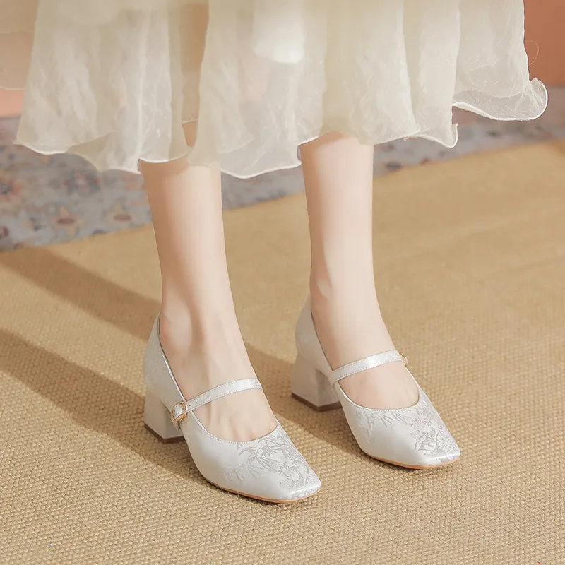 YAFEI XUANYU Chunky Heel High Heels 5cm Women's Black-18
