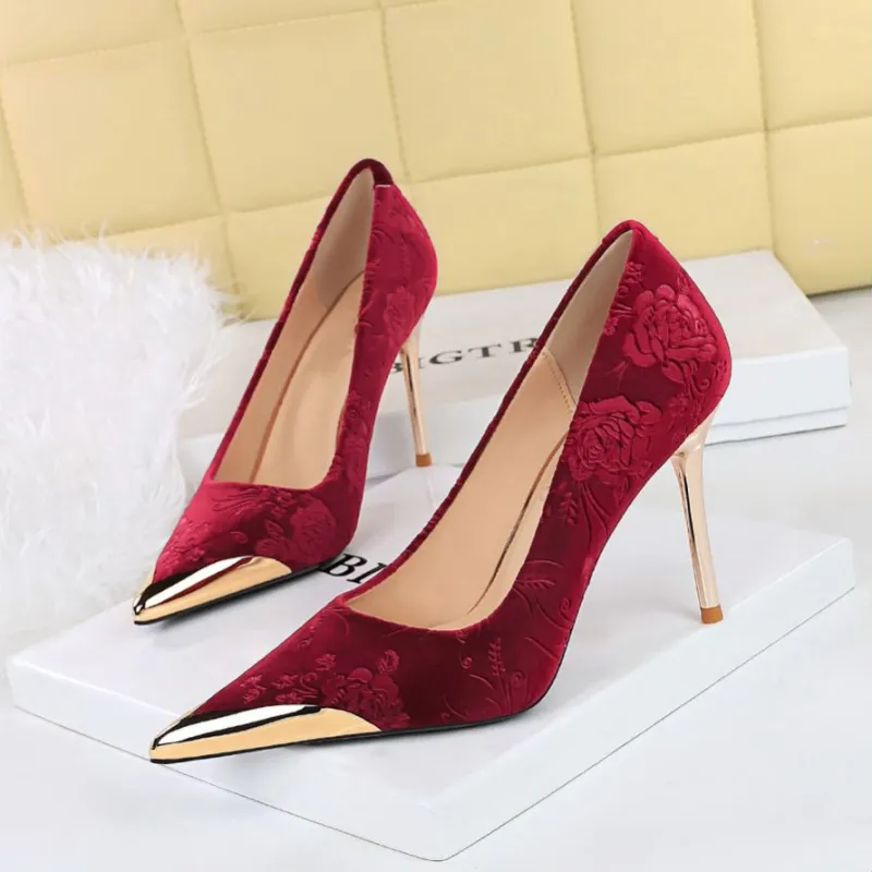 YAFEI XUANYU Slim Heel High Heels 10cm Women's-18