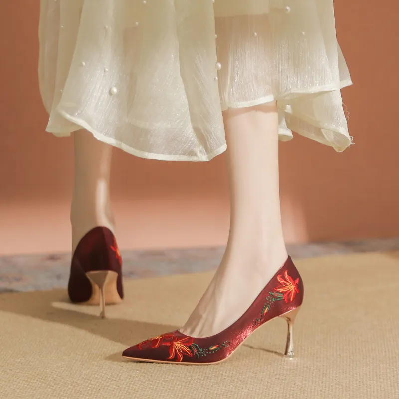 YAFEI XUANYU Slim Heel High Heels 7.5cm Women's-7