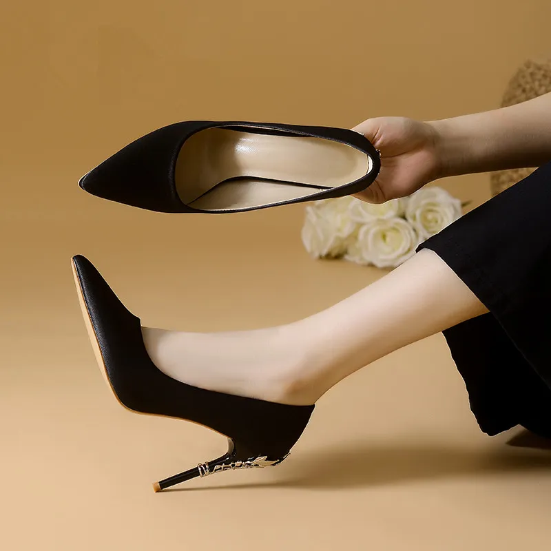 YAFEI XUANYU Slim Heel High Heels 10cm Women's-14