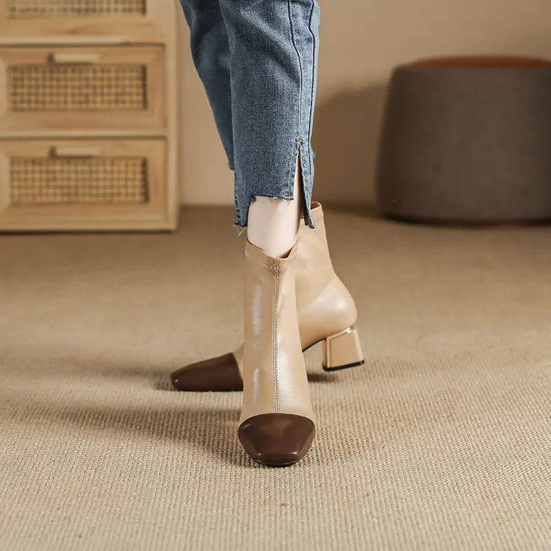 YAFEI XUANYU Ankle Boots Women's Khaki-7