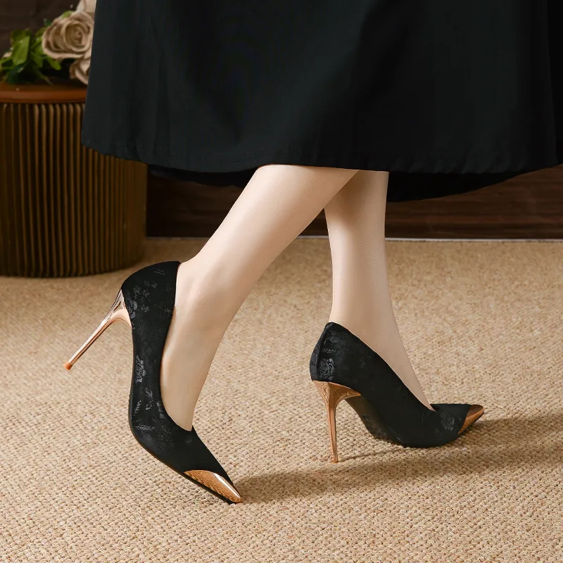 YAFEI XUANYU Slim Heel High Heels 10cm Women's-4