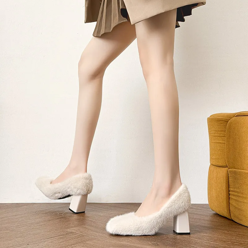 YAFEI XUANYU Chunky Heel High Heels 7CM Women's-5