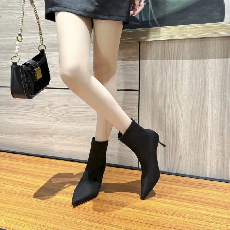YAFEI XUANYU Ankle Boots 6CM Women's Black-3