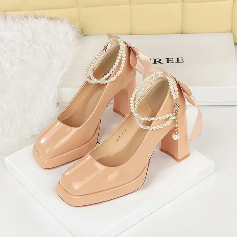 YAFEI XUANYU Chunky Heel High Heels Women's-14