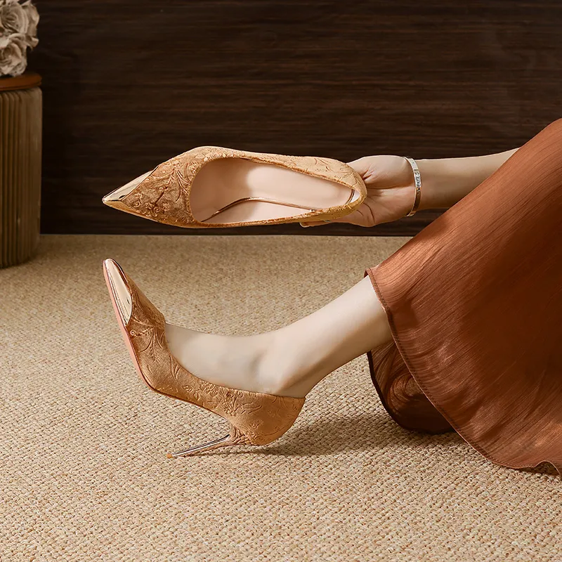 YAFEI XUANYU Slim Heel High Heels 10cm Women's-8